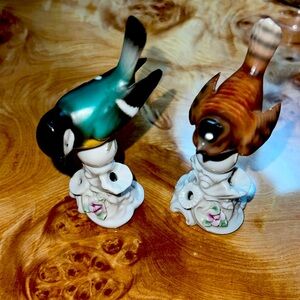 Unterweissbach Vintage East German Porcelain Bird Figurines numbered